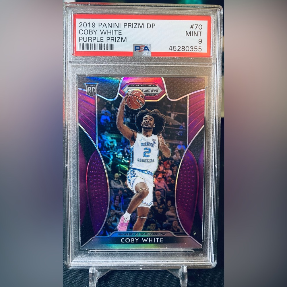2019 Panini Prizm DP Coby White Purple  Prizm #70 PSA 9 RC